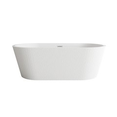 67 inch Bathtub in Glossy White with Brushed Nickel Trim