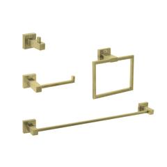 Isla 4-Piece Bathroom Hardware Set in Brushed Gold