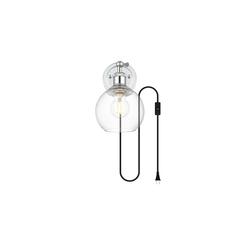 Wesson 1 light Chrome and Clear plug in wall sconce