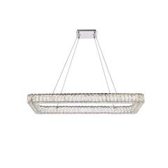 Monroe 42 inch LED Single rectangle pendant in chrome