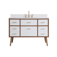 48 inch bathroom Vanity in White with Backsplash