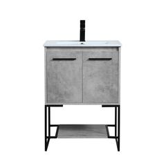 24 inch  Single Bathroom Vanity in Concrete Grey