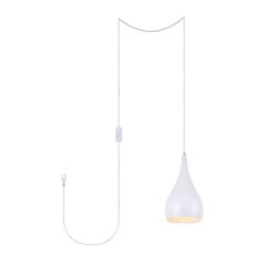 Nora 1 Light white plug-in pendant