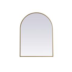 Metal Frame Arch Mirror 27x36 Inch in Brass