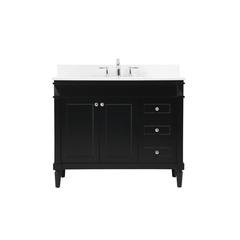 42 inch Single bathroom vanity in black with backsplash
