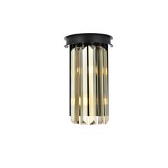 Sydney 2 light Matte Black Wall Sconce Golden Teak (Smoky) Royal Cut Crystal