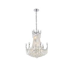 Corona 9 light Chrome Chandelier Clear Royal Cut Crystal