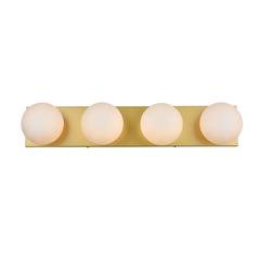 Jaylin 4 light Brass and frosted white Bath Sconce