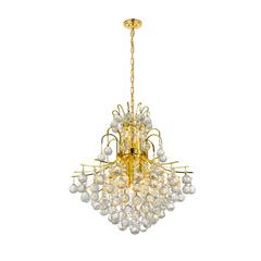 Toureg 11 light Gold Chandelier Clear Royal Cut Crystal