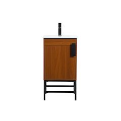 18 Inch Single Bathroom Vanity In Teak