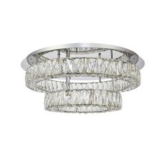 Monroe LED light Chrome Flush Mount Clear Royal Cut Crystal