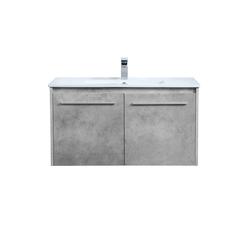 36 inch  Single Bathroom Floating Vanity in Concrete Grey