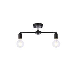 Zane 2 lights black flush mount