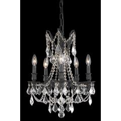 Rosalia 5 light Dark Bronze Pendant Clear Royal Cut Crystal