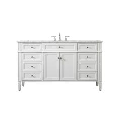 60 inch Single bathroom vanity in white