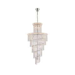 Spiral 41 light Chrome Chandelier Clear Royal Cut Crystal