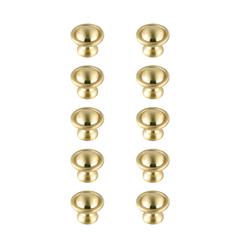 Kadea 1.2" Diameter Brushed Gold Mushroom Knob Multipack (Set of 10)