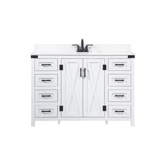 48 inch Single bathroom vanity in white with backsplash