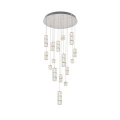 Polaris LED light Chrome Pendant Clear Crystal