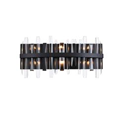 Serena 24 inch crystal bath sconce in black