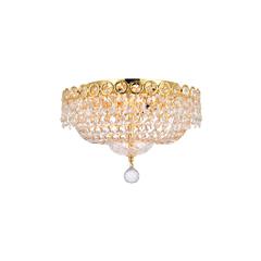 Century 4 light Gold Flush Mount Clear Royal Cut Crystal