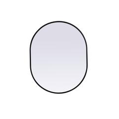 Metal Frame Oval Mirror 24x30 Inch in Black