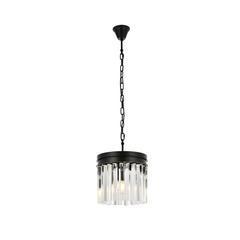 Sydney 3 light Matte Black Pendant Clear Royal Cut Crystal