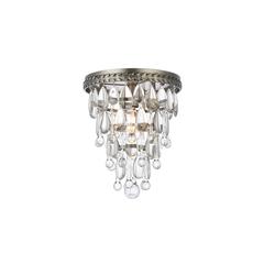 Nordic 1 light antique silver Flush Mount Clear Royal Cut Crystal
