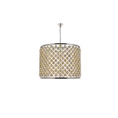 Madison 12 light polished nickel Chandelier Golden Teak
