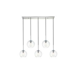 Baxter 5 Lights Chrome Pendant With Clear Glass