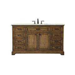 60 inch Single bathroom vanity in driftwood
