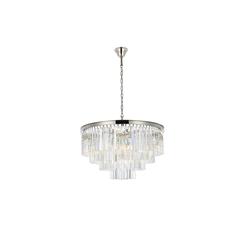 Sydney 17 light polished nickel Chandelier Clear Royal Cut Crystal