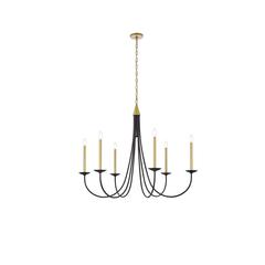 Cohen 42 inch pendant in black and brass