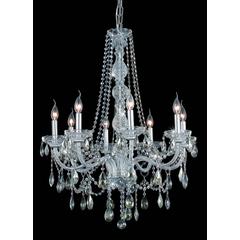 Verona 8 light Chrome Chandelier Golden Teak (Smoky) Royal Cut Crystal