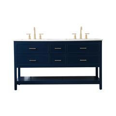 60 inch double bathroom vanity in blue