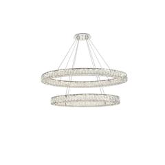 Monroe Integrated LED light Chrome Chandelier Clear Royal Cut Crystal