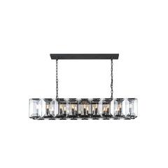 Monaco 18 light Flat Black (Matte) Chandelier Clear Glass Crystal