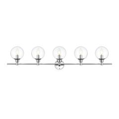 Jaelynn 5 light Chrome and Clear Bath Sconce