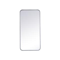 Soft corner metal rectangular mirror 18x36 inch in Silver