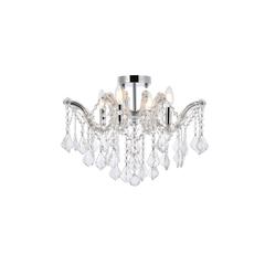 Maria Theresa 4 light Chrome Flush Mount Clear Royal Cut Crystal