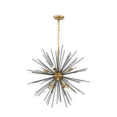 Timber 8 light Brass and Black pendant