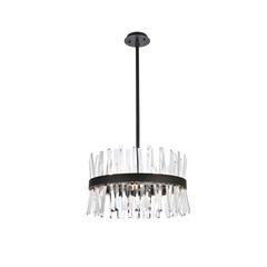 Serephina 20 inch crystal round pendant light in black