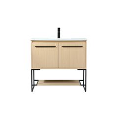 36 inch Single bathroom vanity in maple