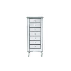 Lingerie Chest 7 drawers 20in. W x 15in. D x 48in. H in antique silver paint