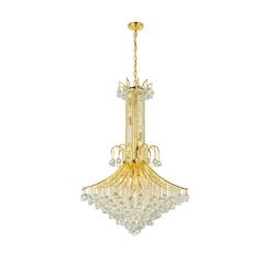 Toureg 16 light Gold Chandelier Clear Royal Cut Crystal