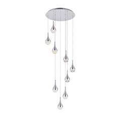 Amherst Collection LED 9-light chandelier 24in x 9in chrome finish