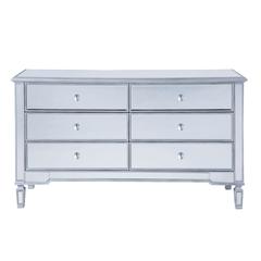 6 drawers cabinet 60 in. x 20 in. x 34 in. in silver paint
