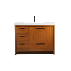 42 inch Single bathroom vanity in Teak