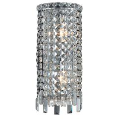 Maxime 2 Light Chrome Wall Sconce Clear Royal Cut Crystal