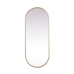 Metal Frame Oval Mirror 24x60 Inch in Brass